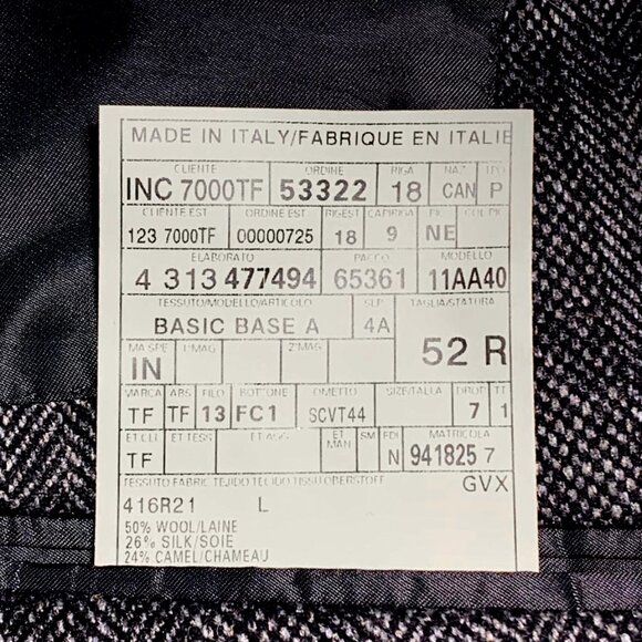 TOM FORD Men’s Tom Ford Wool, Silk, Camel Herringbone Tweed Lined Blazer - Picture 9 of 9